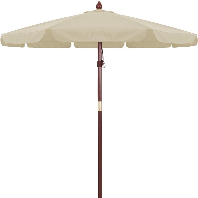 Deuba Sonnenschirm I Holz I Ø 330cm I Beige I stabile Verstrebungen I wasserabweisend - Gartenschirm Terrassenschirm Marktsch