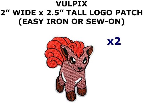 2 PCS Vulpix Pokemon Theme DIY Iron / Sew-on Decorative Applique Patches