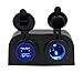 BlueFire Two Hole Tent Type Panel 4.2a Dual USB Charger + 12V/24V Cigarette Lighter Socket for Car Motorcycle Boat Marine ATV RV primary