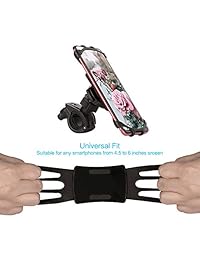 Aopuwoner - Soporte universal ajustable para teléfono móvil de bicicleta y motocicleta para iPhone X 8 7 6Plus, Samsung Galaxy S8 S7, 4.5" a 6.0", color negro