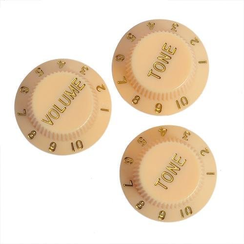 3pkg Speed Control Knobs Cream-one Volume Tow Tones - Electric Guitar Parts Fender Strat Replacement