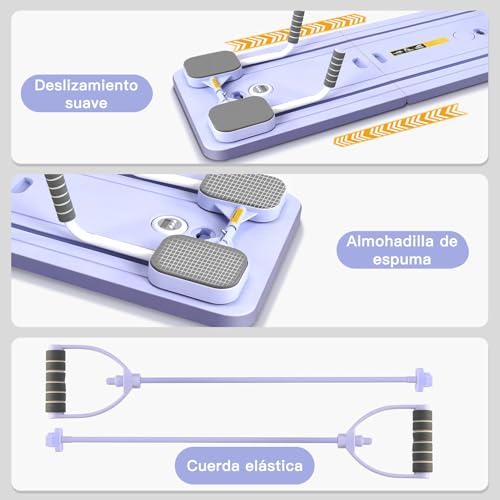 VIVESOL PUEBLOMART Máquina de Esquí Plegable para Casa con Pantalla LED, Entrenador de Esquí Simulado, Equipo de Ejercicio para Piernas y Cadera, Aparato de Fitness Compacto