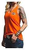 Harley-Davidson Women's Chasing Freedom Sleeveless Tank Top, Orange H329-HB7L