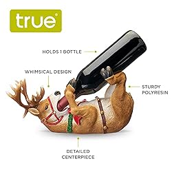 True Reindeer Polyresin Wine Bottle Holder Set of