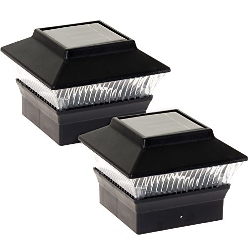 Reusable Revolution Solar Powered 4 x 4 LED Post Cap Light (Black, 2