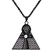 U7 Men's Pyramid Ankh Cross Pendant Vintage Black Gun Plated Rhinestone Inlaid Egyptian Jewelry