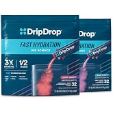 DripDrop Hydration Bold &amp; Juicy Variety Bundle Electrolyte Packets, 64 Ct | Grape, Fruit Punch, Strawberry Lemonade, Cherry, Watermelon, Berry, Lemon, Orange; Single Serve Powder Drink Mix