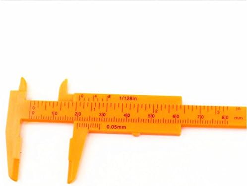 Portable Orange Mini Vernier Calipers 80mm 0-3.15" Plastic Pack of 3