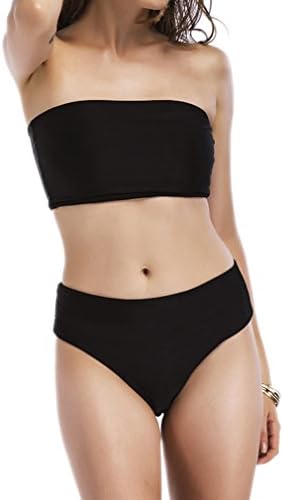 black tube top bikini