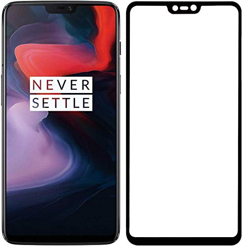 POPIO Tempered Glass for OnePlus 6 (Black) Edge to Edge Full Screen Coverage