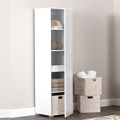 Montreal Single Door Cupboard Storage Cabinet Paper Laminated Matte Finish Organizer Tall White Cabinets Amazon Com Au