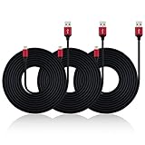 Micro USB Cable, MIVINE [3 Pack] 10Ft Tangle Free Micro USB Charging Data Cable Extension Cord for Samsung Galaxy S7 S6 Edge S5 S4 Note 5 4 Tab, HTC Desire, LG G4 V10 and more Android Devices