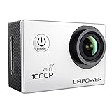 DBPOWER Waterproof Action Camera 12MP 1080P HD with 2 Batteries and Free Accessories Kit (Wifi White)