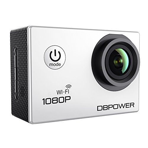 DBPOWER Waterproof Action Camera 12MP 1080P HD with 2 Batteries and Free Accessories Kit (Wifi White)