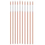 Fiberglass Innovations 665-10 Snow Pole Driveway Marker, 48-Inch with Reflective Tape, Hiviz Orange and Hammer Cap, Pack of 10