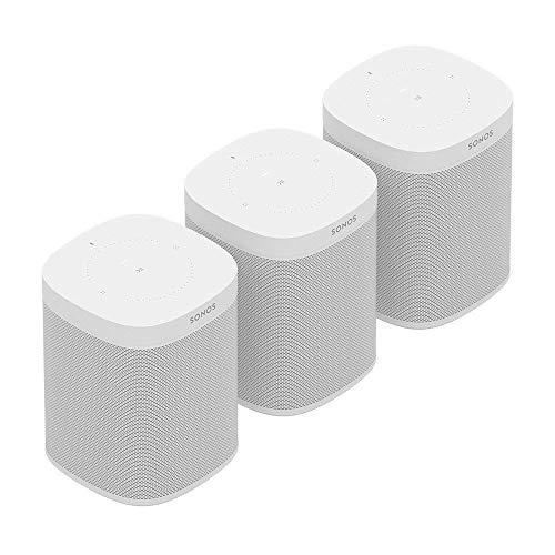 Sonos One (Gen 2) Multi-Room Voice Controlled Smart Speakers Bundle (3-Pack) – White
