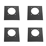 DC Cargo Mall 4-Pack Black Trailer Mounting Backplates for D Ring Tie-Down Square Recessed Pan Fitting Bolt-on Installation
