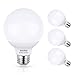 aooshine G25 LED Vanity Bulbs 5W Globe Light Bulb (60W Incandescent Equivalent), 5000K Soft Daylight White E26 Base Lights for Bathroom Mirror Makeup, Non-dimmable, Pack of 4