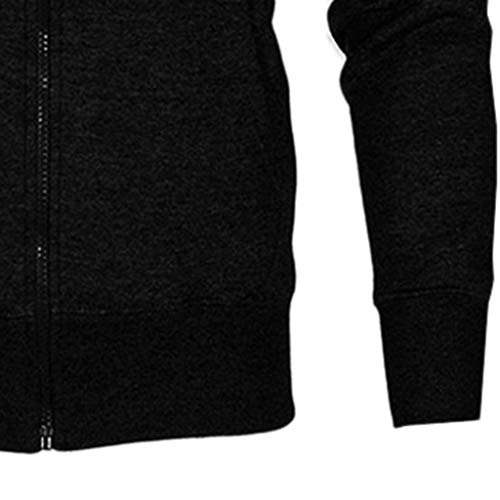 SSYUNO Men Stretchy Trousers Hooded Coat Jacket Pants Jogging Fleece Warm Sports Tracksuit Top & Bottoms Set - Thumbnail 3