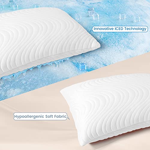 ZonLi Cooling Memory Foam Pillow, 20"x 26" Side Sleeper Pillows