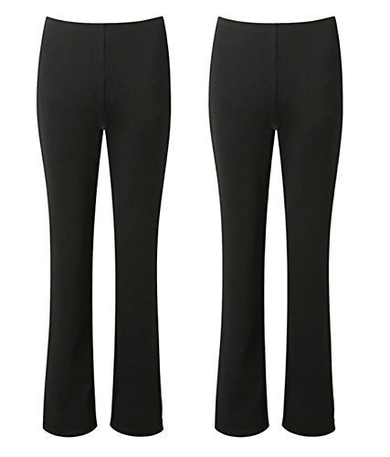 black bootleg stretch trousers