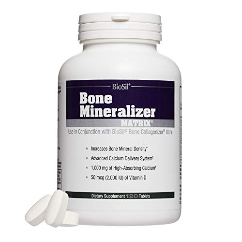 BioSil by Natural Factors, Bone Mineralizer Matrix, Supports Bone Mineral Density and Calcium Absorption, Dietary Supplement, 120 Tablets (20 Servings)