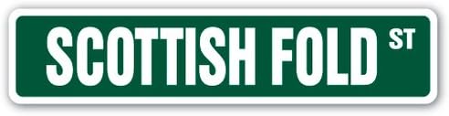 [SignJoker] SCOTTISH FOLD Street Sign cat breed feline kitty kitten breeder gift Wall Plaque Decoration