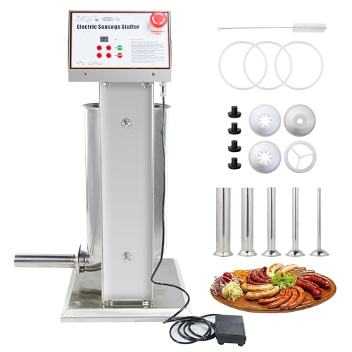 Hakka Commercial 25 LB Stainless Steel Electric Sausage Stuffer and Vertical Sausage Filling Maker