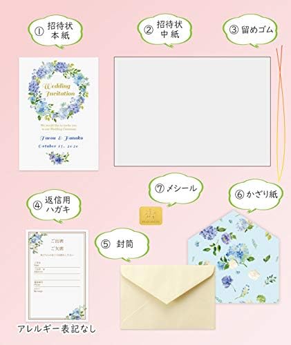 いっぽ ウェディング 名入れ 結婚式 招待状 手作りキット フレッシュブルーリース 10枚 セット 返信はがき アレルギー表記なし B07gtgsdl7 1 150円 大人気 New Arrival 最安値挑戦 年中無休 高品質 通販