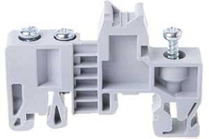 AEREXIER 10 Pcs E/UK DIN Rail Terminal Blocks End Stopper Bracket Fit for 35mm Width Rail - Gray (E/UK-3)