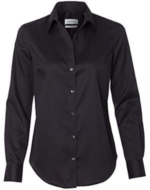 Calvin Klein-Ladies' Non-Iron Micro Pincord Long Sleeve Shirt-13CK034