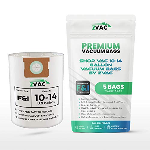 ZVac ShopVac Type F Replacement Vacuum Cleaner Paper Bags Compatible