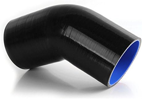 Tucool Racing Se45-005 Black 1 5/8" to 1 5/8" Inch 45 Degree Elbow Silicone Hose Pipe 40mm Turbo Intake