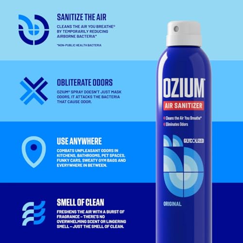 Ozium 0.8 oz. Air Sanitizer & Odor Eliminator for Homes, Cars, Offices and More, Original Scent