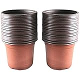 KINGLAKE 100 Pcs 4" Plastic Plants Nursery Pot/Pots Seedlings Flower Plant Container Seed Starting Pots