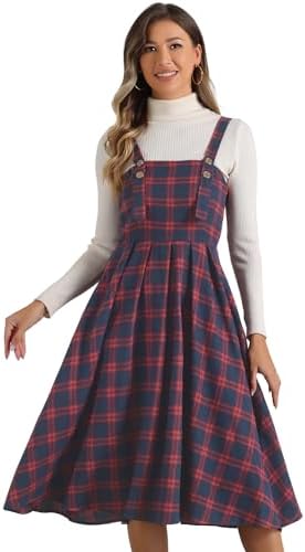 christmas pinafore dress womens Pinafore Wool Dress, Plaid Wool Dress, Winter Wool Dress, Wool Midi Dress, Fit and Flare Dress, Womens Dresses, Handmade dress C3683