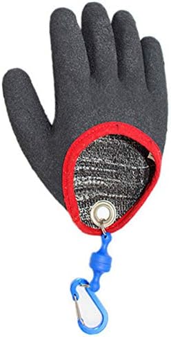 Terzsl Fishing Glove 1Pc Left/Right Hand Anti-Puncture Anti-Cut Protection Fishing Catch Fish Glove Grey L Right