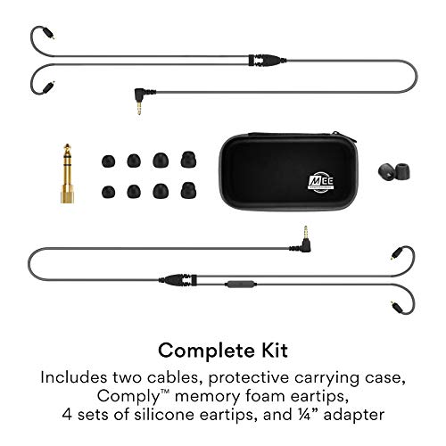 MEE Professional MX4 PRO Customizable Noise-Isolating Universal-Fit Modular Musician's in-Ear Monitors (Smoke)