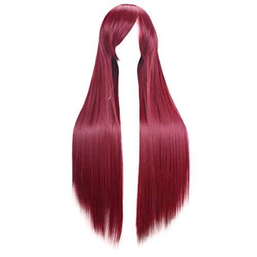 Rise World Wig 80cm Two Tone Long Straight Anime Cosplay Wigs Heat Resistant Hair Wig Multicolor
