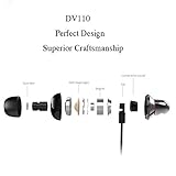 DIVOIX Enhanced Bass Earphone with Mic Noise Isolating Headphone Earbud Multifunction Button Control /3.5mm Generic Connector for iPhone,iPod,MP3 Players,Samsung,Black
