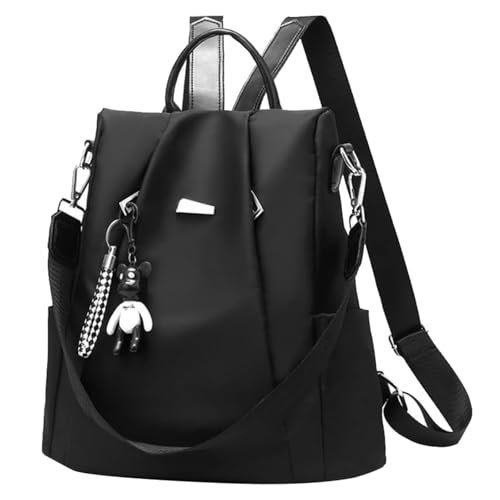 Eshow Women's Small Anti-Theft Small City Backpack Daypack Elegant 3-in-1 Backpack Bag Modern for Commuting School Work Travel Black