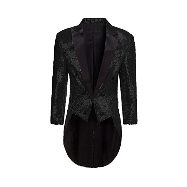 DGMJ Sequins Tailcoat Circus Costume Men for Party Stylish Dinner Jacket Outwear Tuxedo Cosplay Show JK005