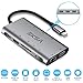 EKSA USB C Hub Adapter, EKSA 10 in 1 USB Type C Adapter Dock with 3 USB 3.0 Port, 4K HDMI, 1080P VGA, RJ45 Gigabit Ethernet, 3.5mm Audio Output, SD/TF Card Reader and USB Type-C PD Charger，Gray