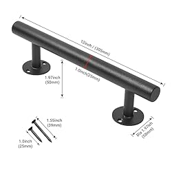 Purife 12'' Black Iron Gate Handles and Pulls Pack