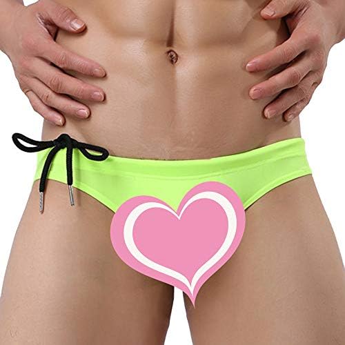 Siriay Men's Swimwear Boys Briefs Tether Swimming Trunks Beachwear Underwear Surf Boardshorts Shorts Swimsuit Green