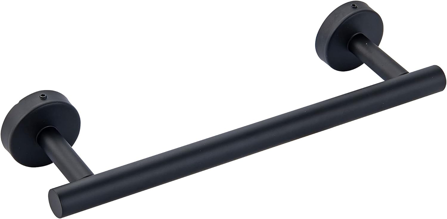 YUET Towel Rail 40CM Matte Black Hand Towel Holder Bar Bathroom Holders For Bathrooms Kitchen Dish Cloths Hanger 304 Stainless Steel RUSTPROOF Wall Mounted 16''
