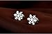 White Gold Plated Simple Small Mini Smooth Snowflake Stud Earrings Fashion Jewelry for Girls