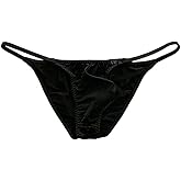 COMLIFE Men's Cheeky See-Through Ice Silk Briefs Sexy Low Waisted Raised Pouch Triangle Panty