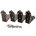 dophee 4Pcs Antique L Shaped Corner Guards, Embossing Decorative Edge Corner Bracket Protectors Cover with Mounting Screws for Chest Case Wooden Box - 2.17