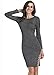 Ribbed Sweater Split Dress For Women - Slim Fit Knit Stretchable Long Sleeve Gray XL Plus Size Slit